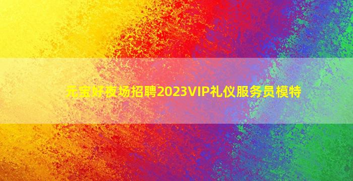 元宝好夜场招聘2023VIP礼仪服务员模特